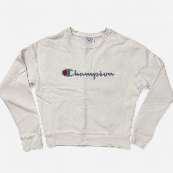 Champion reverse weave crewneck sweatshirt with chenille logo - Picture 1 of 4